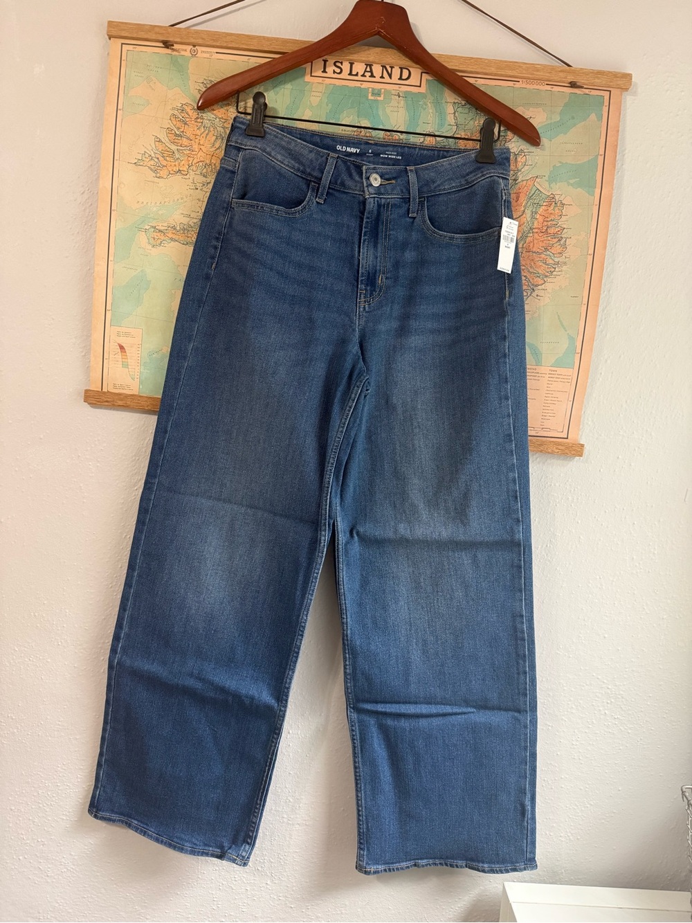 Old Navy Wide Leg Jeans in Dark Blue Wash - 6S